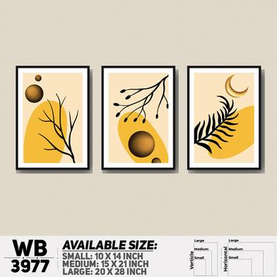 DDecorator Leaf Design Abstract Art (Set of 3) Wall Board And Wall Canvas image