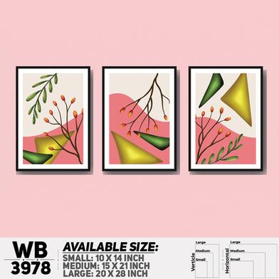 DDecorator Leaf Design Abstract Art (Set of 3) Wall Board And Wall Canvas image