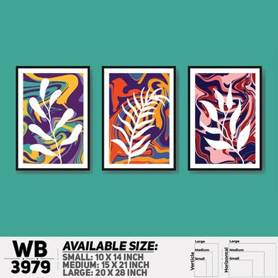 DDecorator Leaf Design Abstract Art (Set of 3) Wall Board And Wall Canvas image