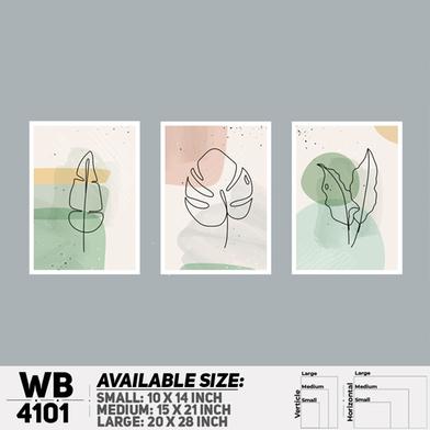 DDecorator Leaf Line Art Wall Board And Wall Canvas - Set of 3 image