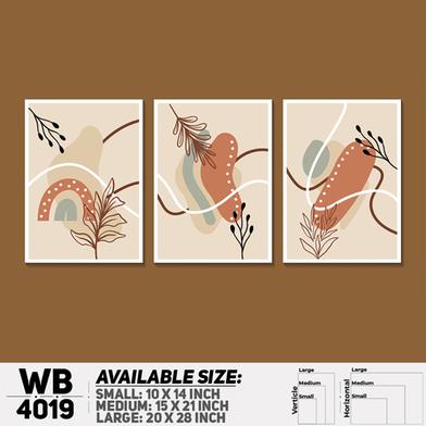 DDecorator Leaf With Abstract Art (Set of 3) Wall Board And Wall Canvas image