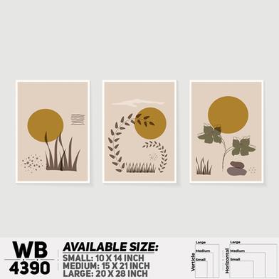 DDecorator Leaf With Abstract Art (Set of 3) Wall Board And Wall Canvas image