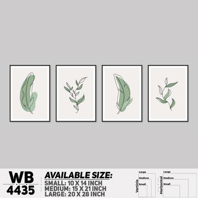 DDecorator Leaf With Abstract Art (Set of 4) Wall Board And Wall Canvas image