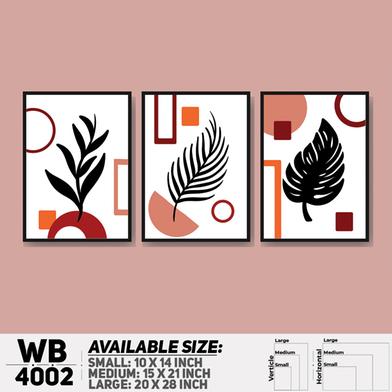 DDecorator Leaf With Abstract Art (Set of 3) Wall Board And Wall Canvas image