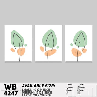 DDecorator Leaf With Abstract Art (Set of 3) Wall Board And Wall Canvas image