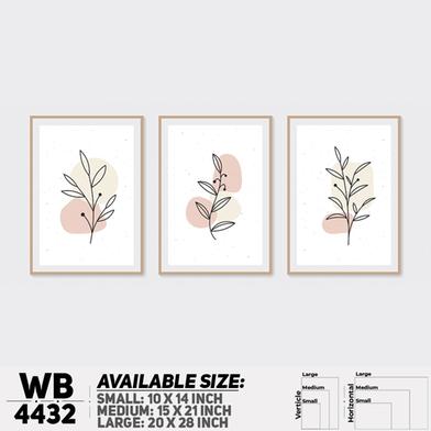 DDecorator Leaf With Abstract Art (Set of 3) Wall Board And Wall Canvas image