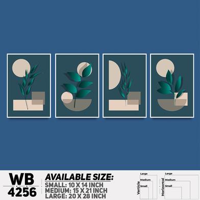 DDecorator Leaf With Abstract Art (Set of 4) Wall Board And Wall Canvas image