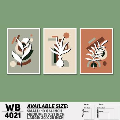 DDecorator Leaf With Abstract Art (Set of 3) Wall Board And Wall Canvas image