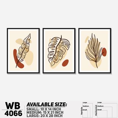 DDecorator Leaf With Abstract Art (Set of 3) Wall Board and Wall Canvas image