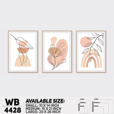 DDecorator Leaf With Abstract Art (Set of 3) Wall Board And Wall Canvas image