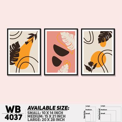 DDecorator Leaf With Abstract Art (Set of 3) Wall Board and Wall Canvas image