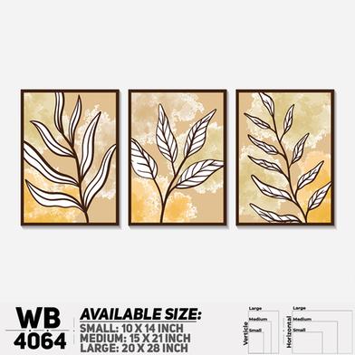 DDecorator Leaf With Abstract Art (Set of 3) Wall Board and Wall Canvas image