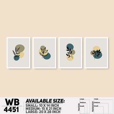 DDecorator Leaf With Abstract Art (Set of 4) Wall Board And Wall Canvas image