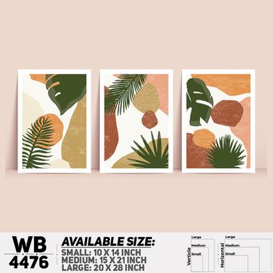 DDecorator Leaf With Abstract Art (Set of 3) Wall Board And Wall Canvas image