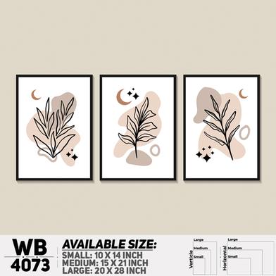 DDecorator Leaf With Abstract Art (Set of 3) Wall Board and Wall Canvas image