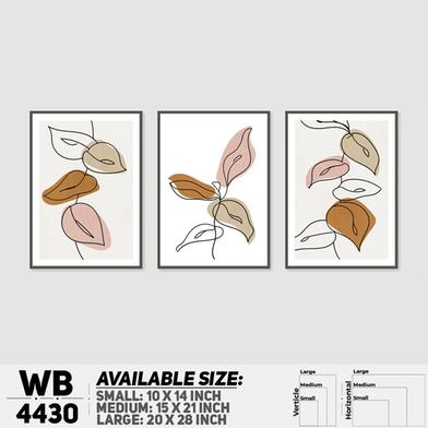 DDecorator Leaf With Abstract Art (Set of 3) Wall Board And Wall Canvas image