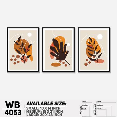 DDecorator Leaf With Abstract Art (Set of 3) Wall Board and Wall Canvas image