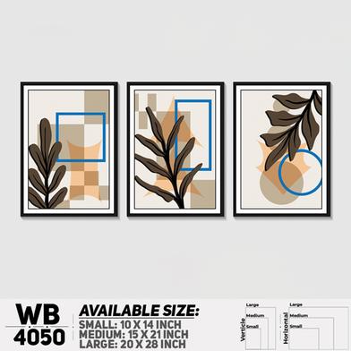 DDecorator Leaf With Abstract Art (Set of 3) Wall Board and Wall Canvas image