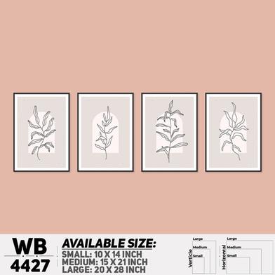 DDecorator Leaf With Abstract Art (Set of 4) Wall Board And Wall Canvas image