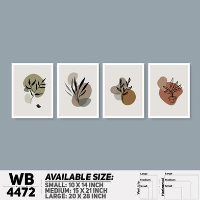 DDecorator Leaf With Abstract Art (Set of 4) Wall Board And Wall Canvas image