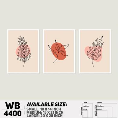 DDecorator Leaf With Abstract Art (Set of 3) Wall Board And Wall Canvas image