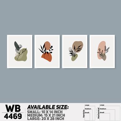 DDecorator Leaf With Abstract Art (Set of 4) Wall Board And Wall Canvas image