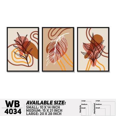DDecorator Leaf With Abstract Art (Set of 3) Wall Board And Wall Canvas image