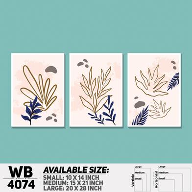 DDecorator Leaf With Abstract Art (Set of 3) Wall Board and Wall Canvas image