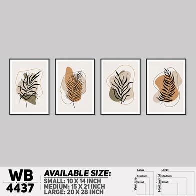 DDecorator Leaf With Abstract Art (Set of 4) Wall Board And Wall Canvas image