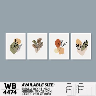 DDecorator Leaf With Abstract Art (Set of 4) Wall Board And Wall Canvas image
