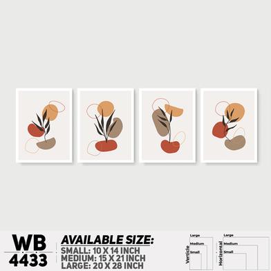 DDecorator Leaf With Abstract Art (Set of 4) Wall Board And Wall Canvas image