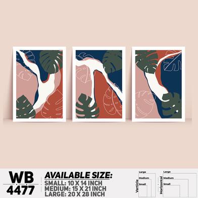 DDecorator Leaf With Abstract Art (Set of 3) Wall Board And Wall Canvas image