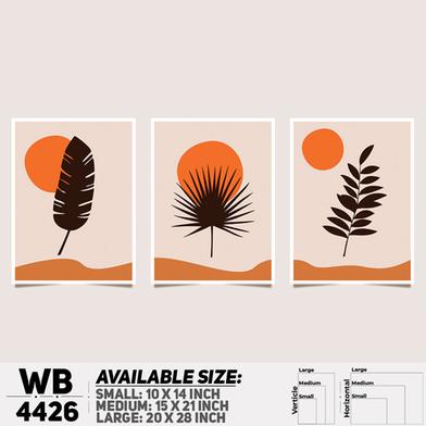 DDecorator Leaf With Abstract Art (Set of 3) Wall Board And Wall Canvas image
