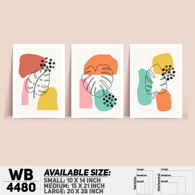 DDecorator Leaf With Abstract Art (Set of 3) Wall Board And Wall Canvas image