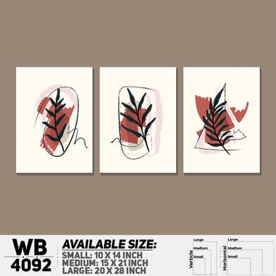DDecorator Leaf With Abstract Art Wall Board And Wall Canvas - Set of 3 image