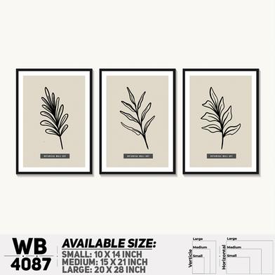 DDecorator Leaf With Abstract Art Wall Board And Wall Canvas - Set of 3 image