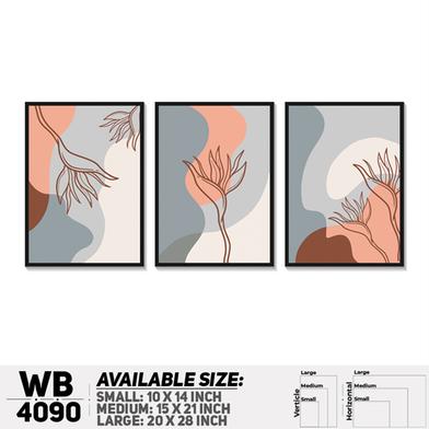 DDecorator Leaf With Abstract Art Wall Board And Wall Canvas - Set of 3 image