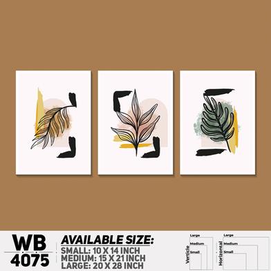 DDecorator Leaf With Abstract Art Wall Board And Wall Canvas - Set of 3 image