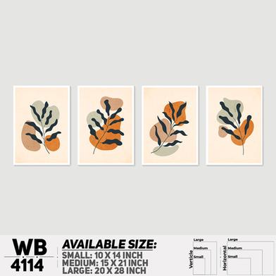 DDecorator Leaf With Abstract Art Wall Board And Wall Canvas - Set of 4 image