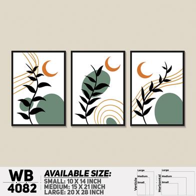 DDecorator Leaf With Abstract Art Wall Board And Wall Canvas - Set of 3 image