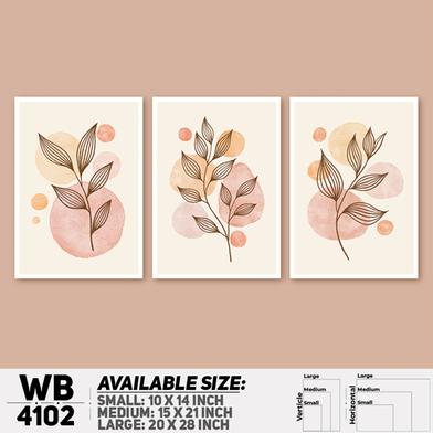 DDecorator Leaf With Abstract Art Wall Board And Wall Canvas - Set of 3 image