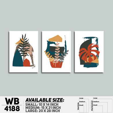 DDecorator Leaf With Abstract Art Wall Board And Wall Canvas - Set of 3 image