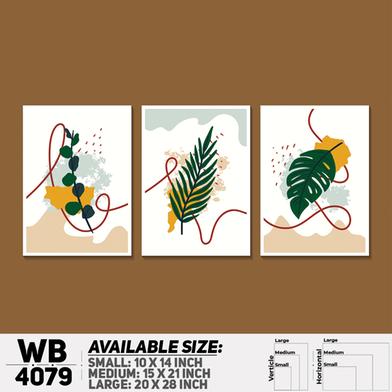 DDecorator Leaf With Abstract Art Wall Board And Wall Canvas - Set of 3 image