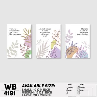 DDecorator Leaf With Motivational Abstract Art Wall Board And Wall Canvas - Set of 3 image