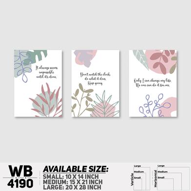DDecorator Leaf With Motivational Abstract Art Wall Board And Wall Canvas - Set of 3 image