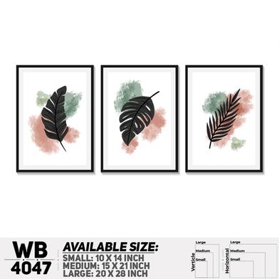 DDecorator Leaf and Water Paint With Abstract Art (Set of 3) Wall Board and Wall Canvas image