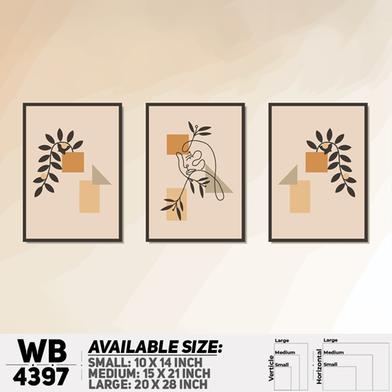 DDecorator Line Art Flowe And Leaf (Set of 3) Wall Board And Wall Canvas image