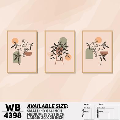 DDecorator Line Art Flowe And Leaf (Set of 3) Wall Board And Wall Canvas image
