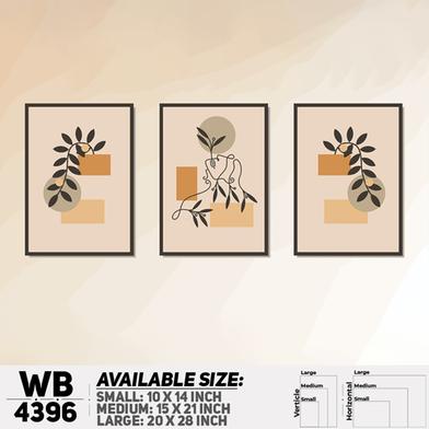 DDecorator Line Art Flower And Leaf (Set of 3) Wall Board And Wall Canvas image