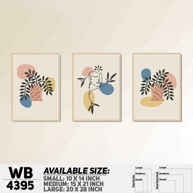 DDecorator Line Art Flower And Leaf (Set of 3) Wall Board And Wall Canvas image